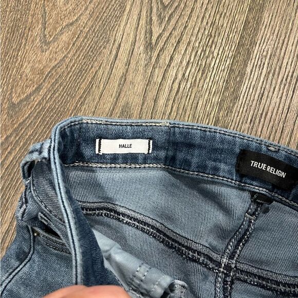 True Religion Halle Jeans Gray Vintage Wash Skinny Leg Size 24W - Picture 9 of 13